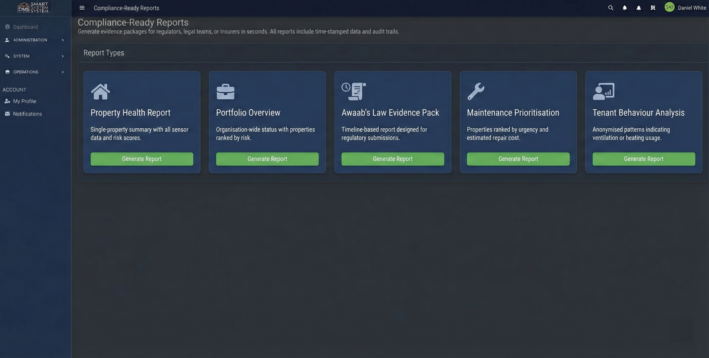DMS compliance report example